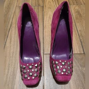 BCBGeneration Plum Suede Studded Pumps